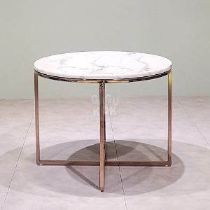로코코 테이블 (로즈골드) 원형600 /사이드소파테이블 /상판랜덤-미조립